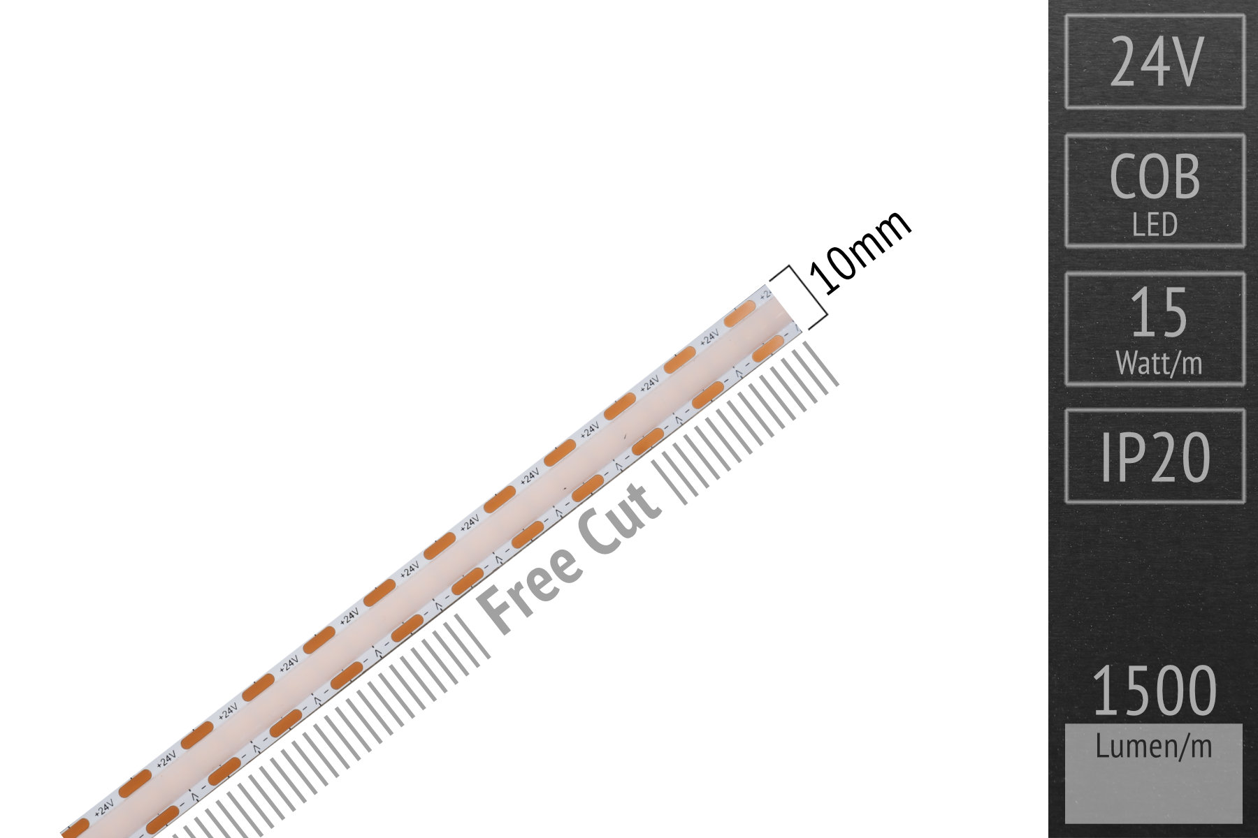 Neuheit: Free Cut COB LED-Streifen - Jede beliebige Länge realisierbar!