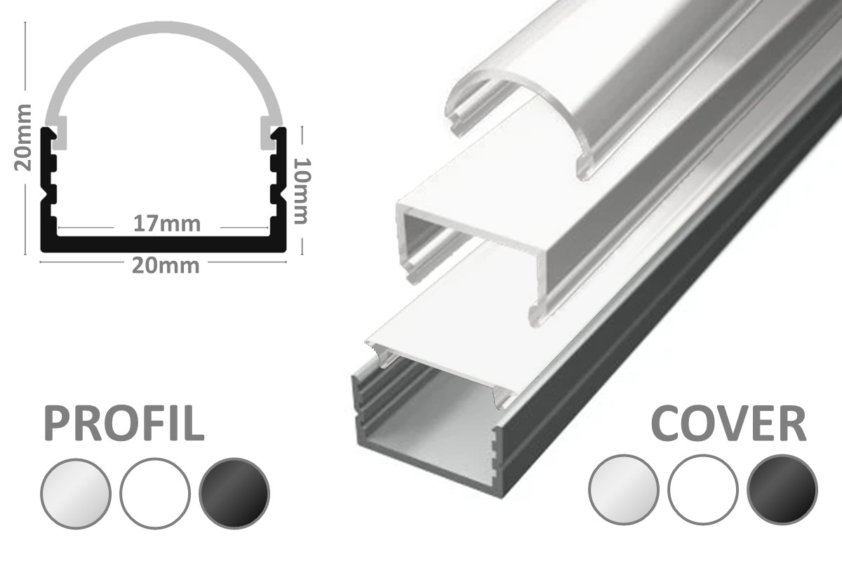 2m LED-Aufbau-Profil SF8