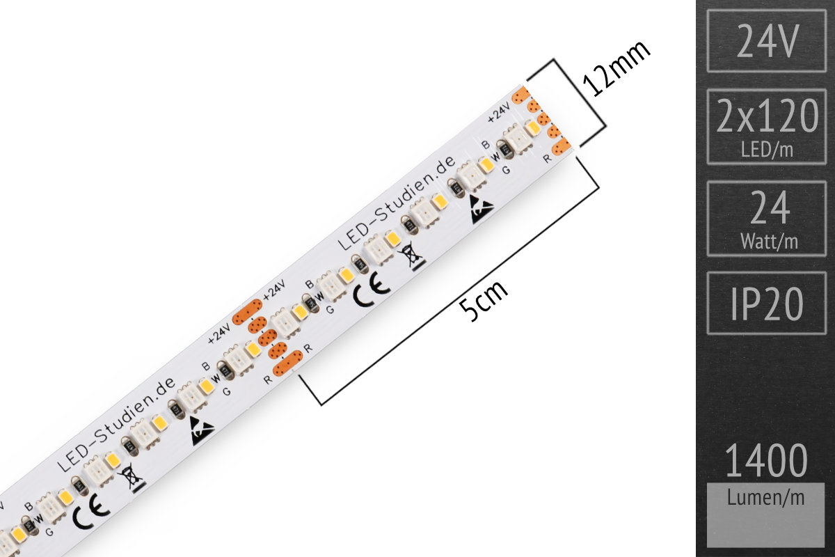 RGB+WW für Akzentbeleuchtung: Hochdicht 120+120 LEDs/m