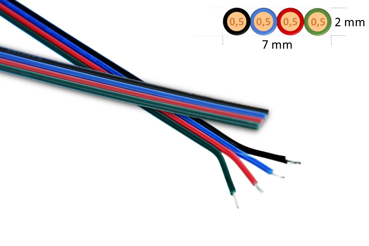 Flachbandkabel Meterware 6x0,5mm² für RGB + CCT LED Streifen, 4,75 €