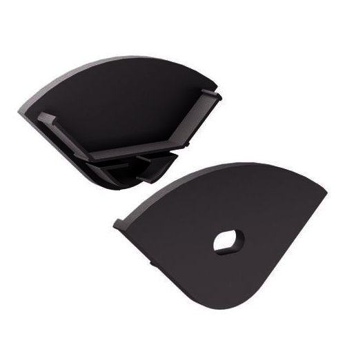 End caps for W20 corner profile, black End caps for W20 corner profile, black