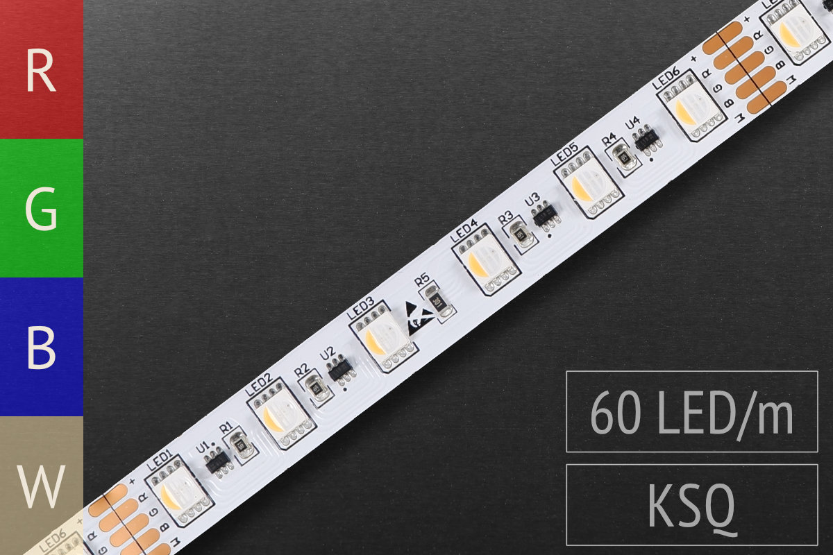 Sold by meter: LED-Strip RGBWW, 24V, IP54, 12mm wide