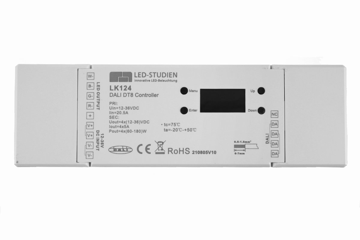 DALI LED driver DT8 universal | OLED display | 4x4A