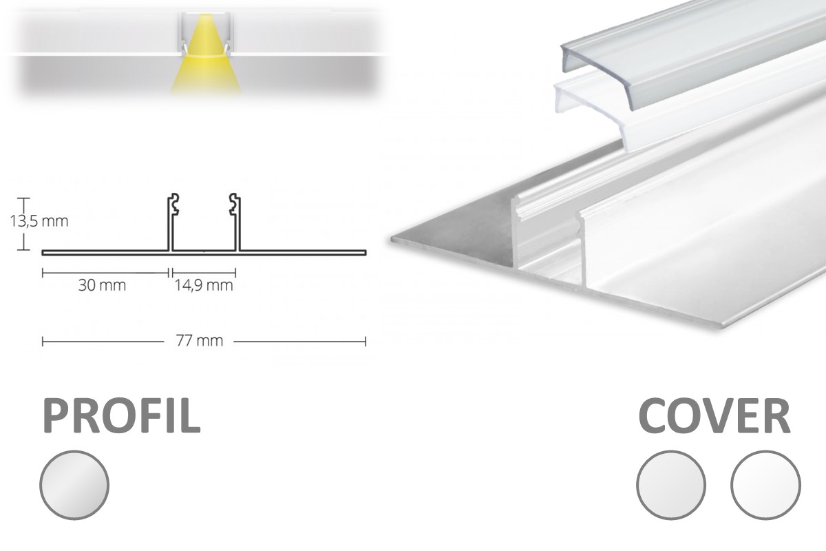 2m LED-Trockenbauprofil TBP3 2m LED-Trockenbauprofil TBP3