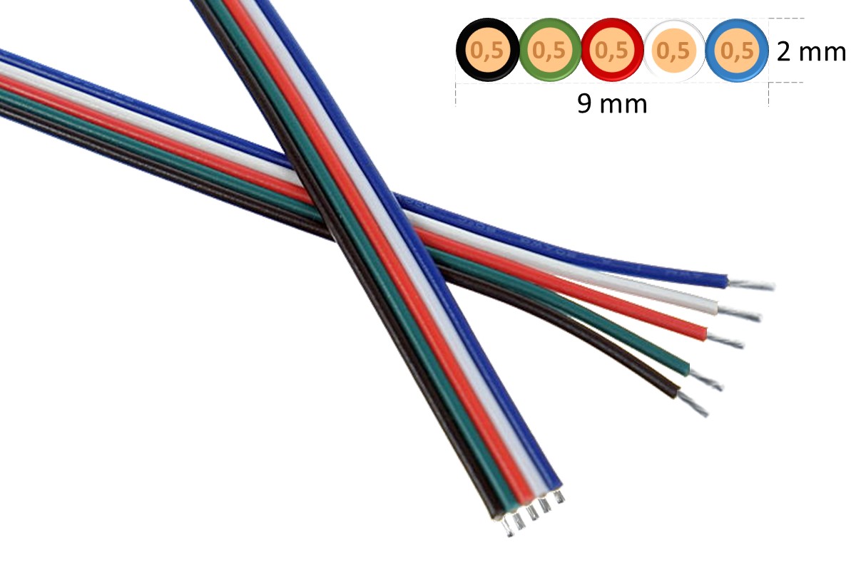 Flachbandkabel AWG22, 5-adrig, RGB-W RGBW, 5m - LEDXess Innovative  Beleuchtungstechnik, 3,99 €