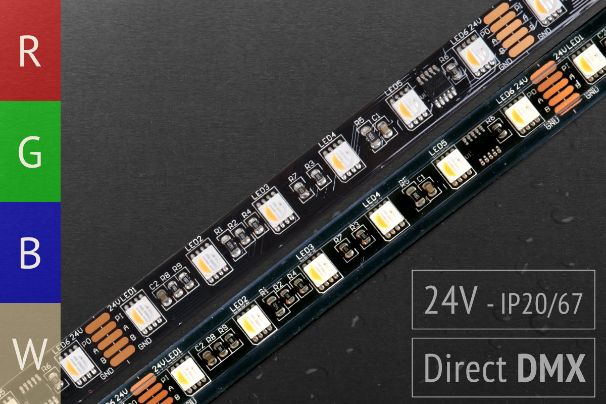 Direkt über DMX steuerbare RGBW Pixel-LED-Streifen | 24V