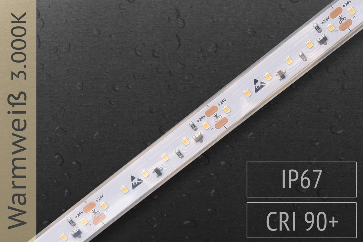 Accent applications: LED Strip 2016 -120 LED/m - 900 lm/m - 3.000K warm white - IP67 5m roll