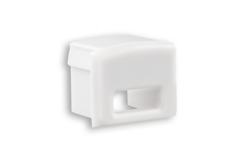 End cap E5 white with cable aperture End cap E5 white with cable aperture