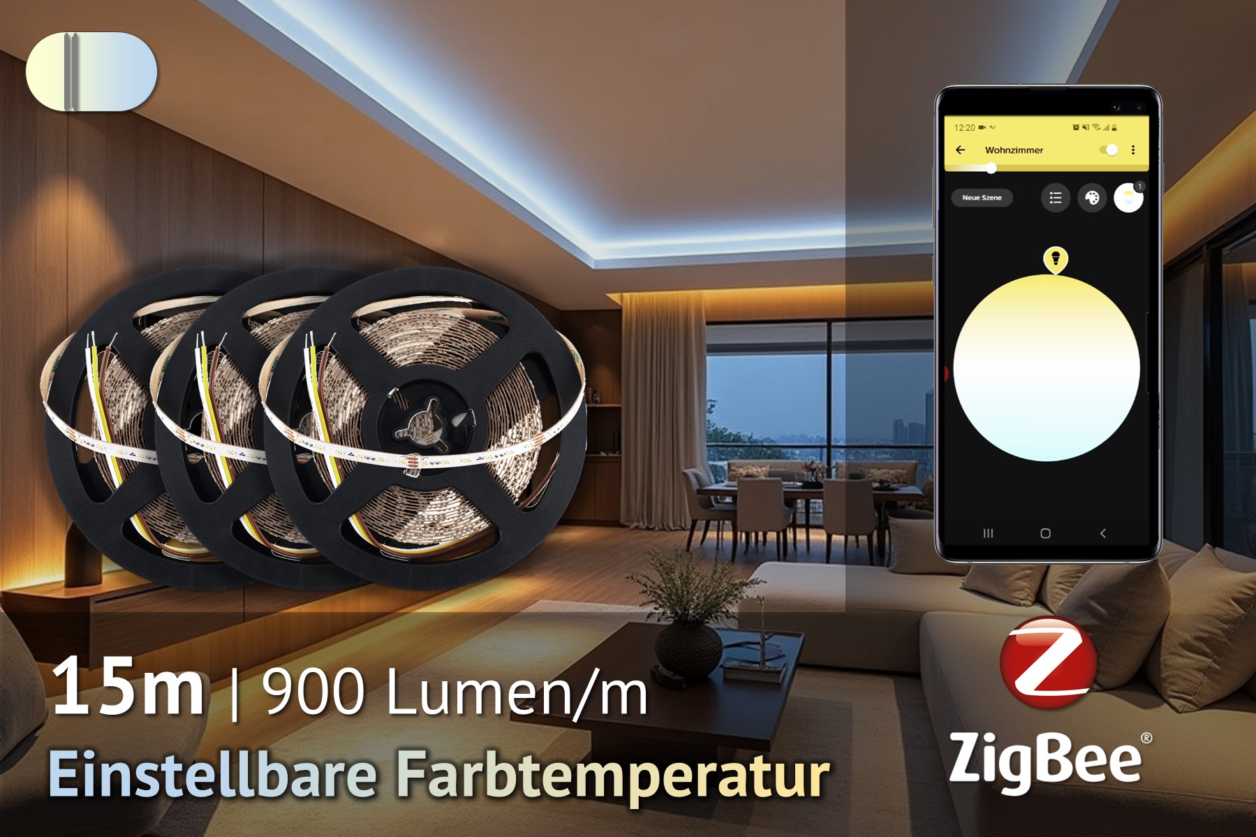 ZigBee-CCT-LED-Set: 15 Meter