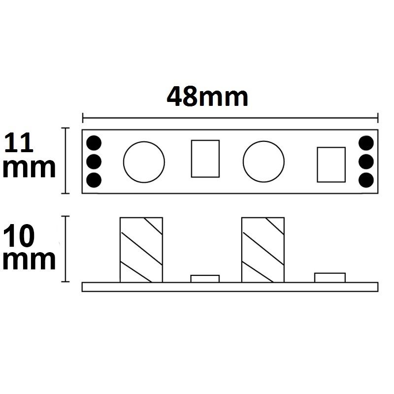 Mini CCT LED controller for aluminium profiles - Touch | 12-24V | 2x3A