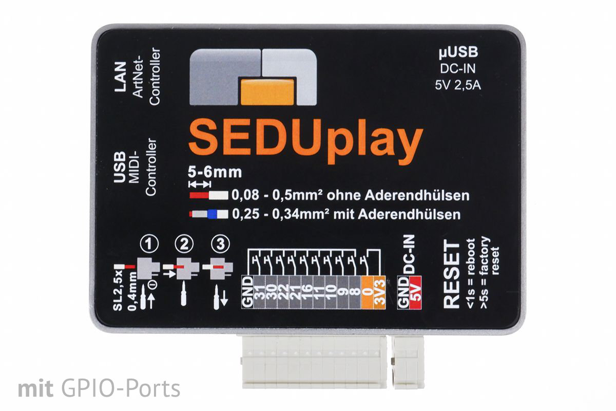 GPIO ports for SEDUplay