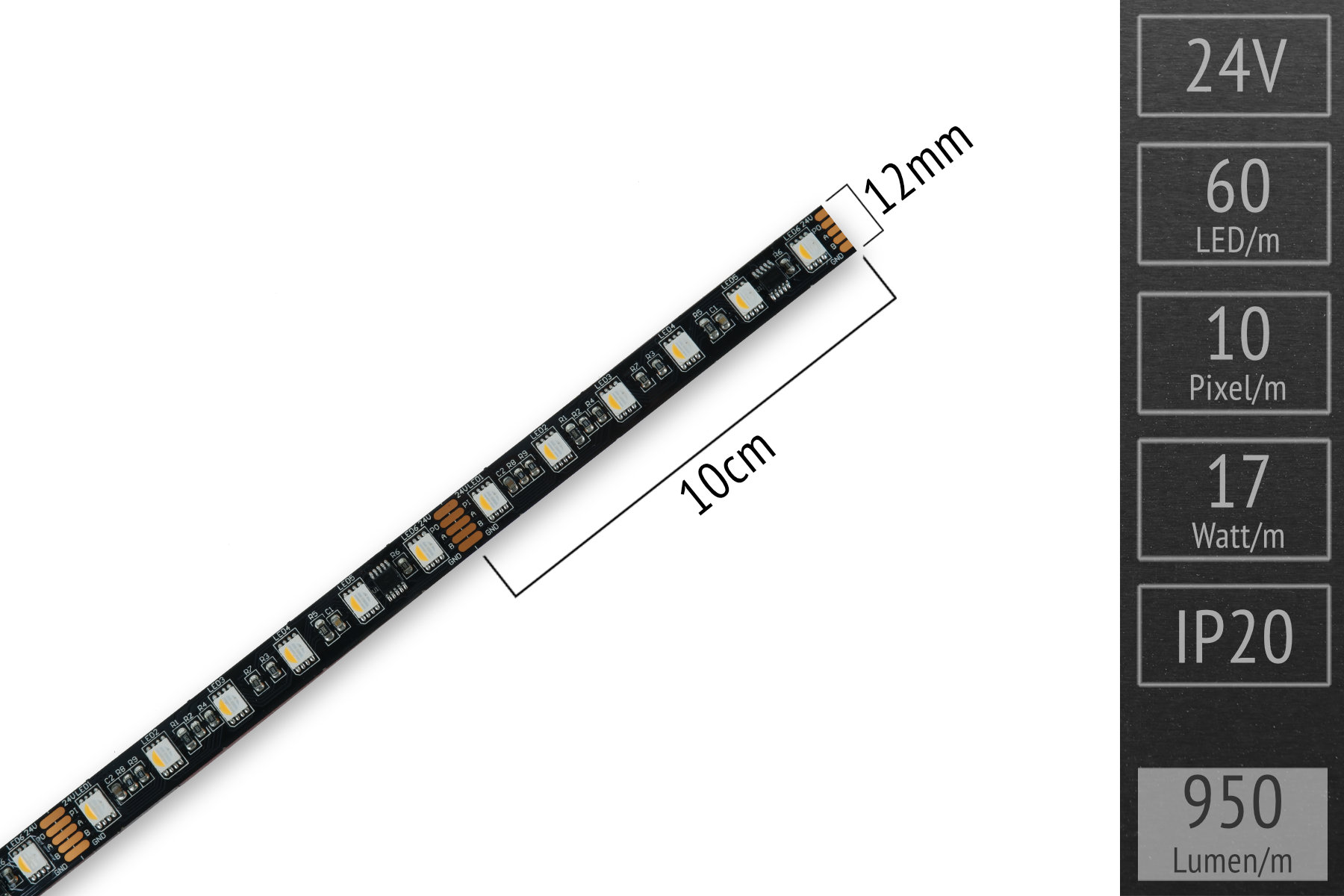 Direkt über DMX steuerbare Pixel-LED-Streifen |  24V | IP20