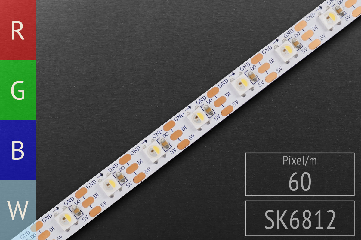 LED tape digital SK6812 RGBW - 5m - 60 Pixel/m