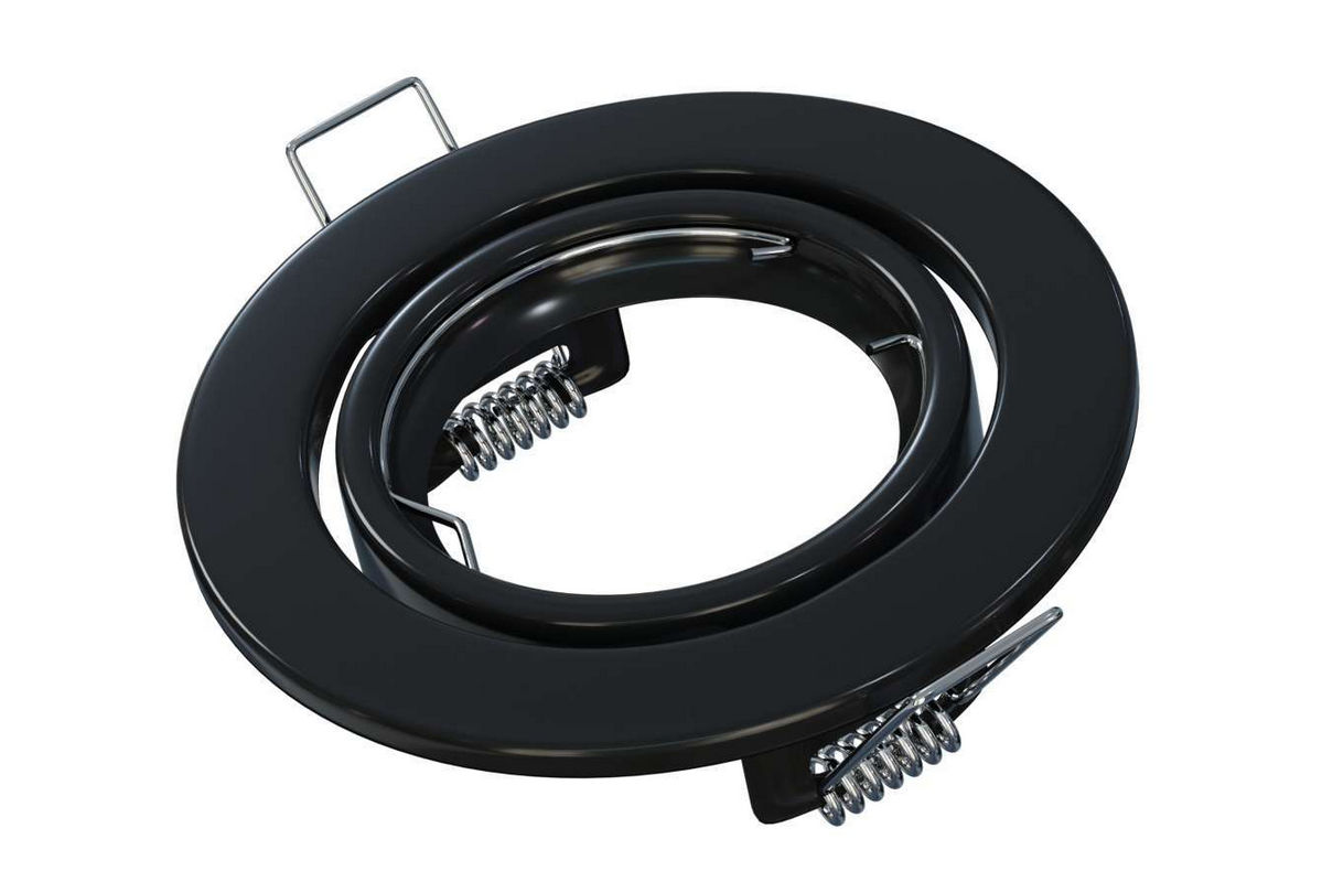 Recessed housing MR16 steel, glossy black, round Recessed housing MR16 steel, glossy black, round