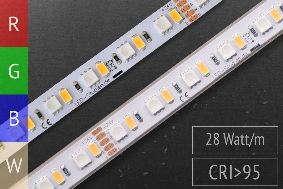RGB+WW für Raumbeleuchtung: Helles Weiß - 60+60 LEDs/m RGB+WW für Raumbeleuchtung: Helles Weiß - 60+60 LEDs/m