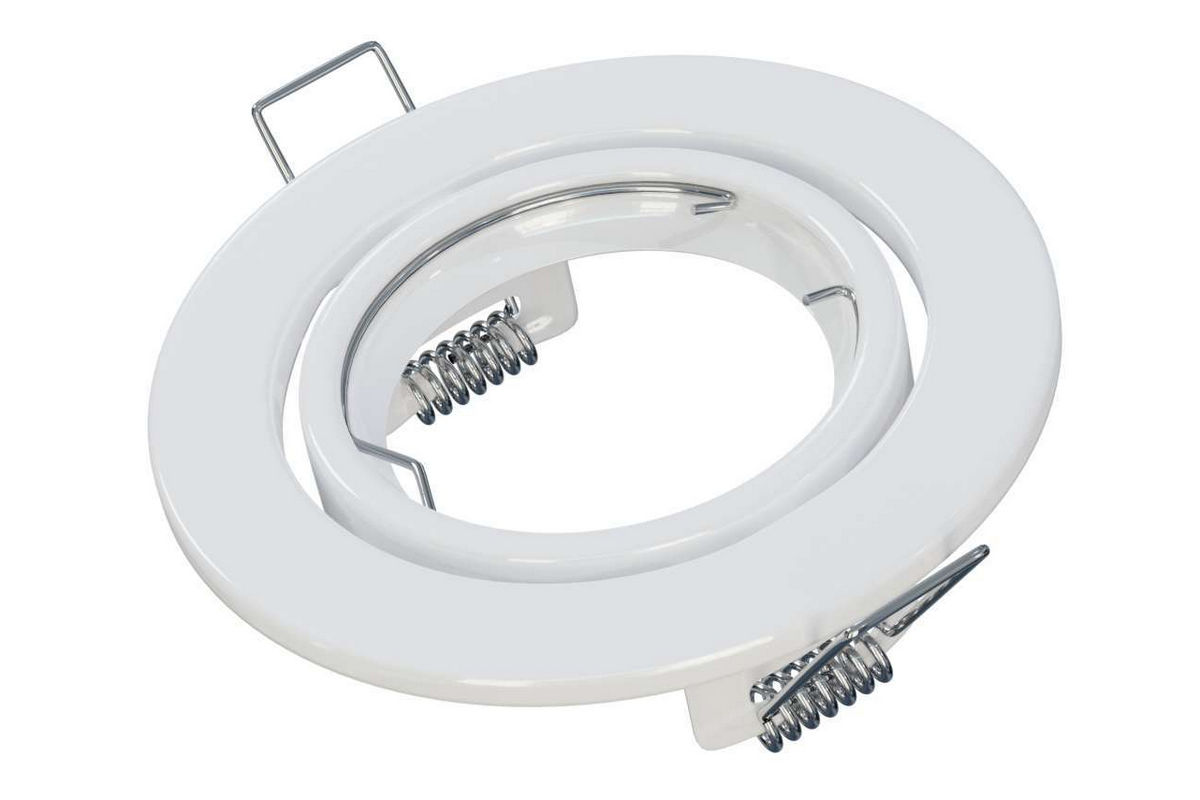 Recessed housing MR16 steel, glossy white, round Recessed housing MR16 steel, glossy white, round
