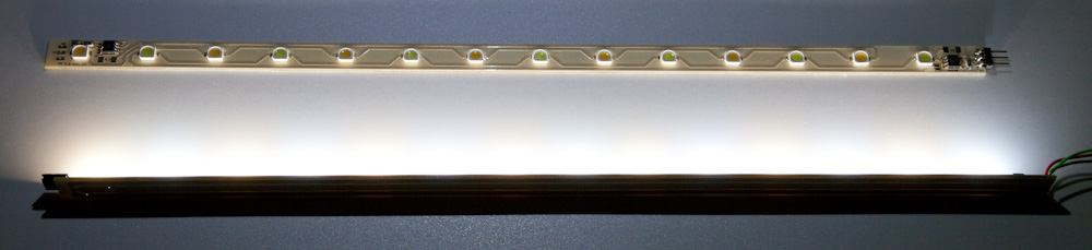 warm/cool white LED strips 24V, 33cm