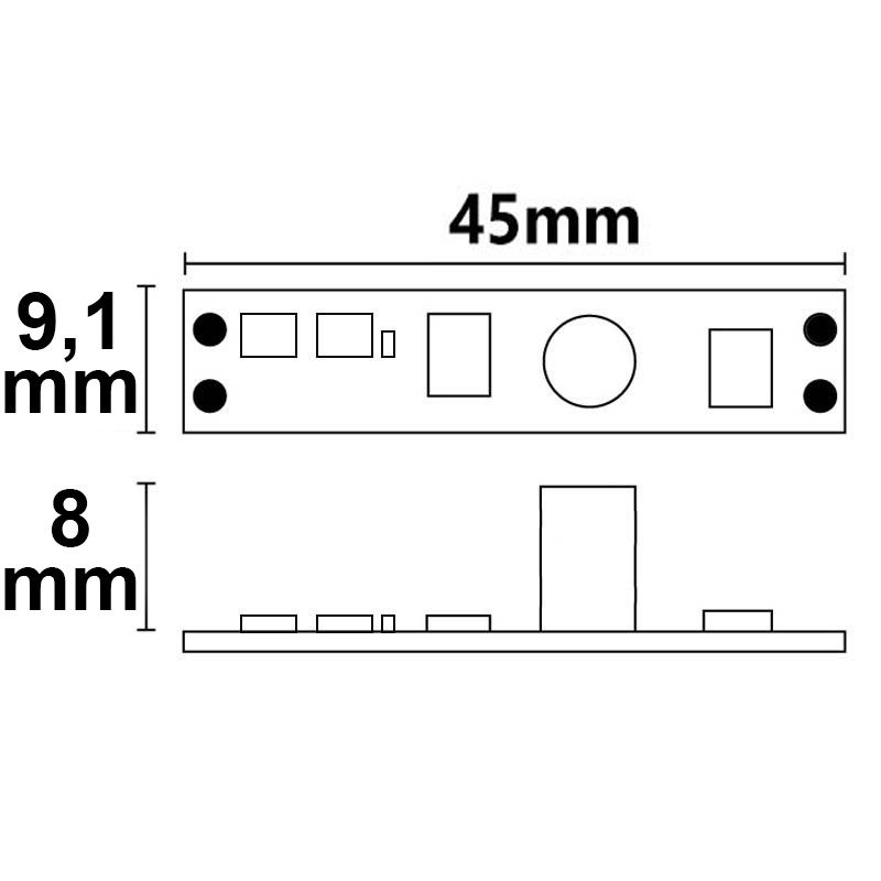 Mini LED-Dimmer für Aluprofile - Wisch-Sensor | 12-24V | 1x3A