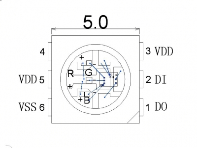 WS2812B - RGB LED integrated with WS2811