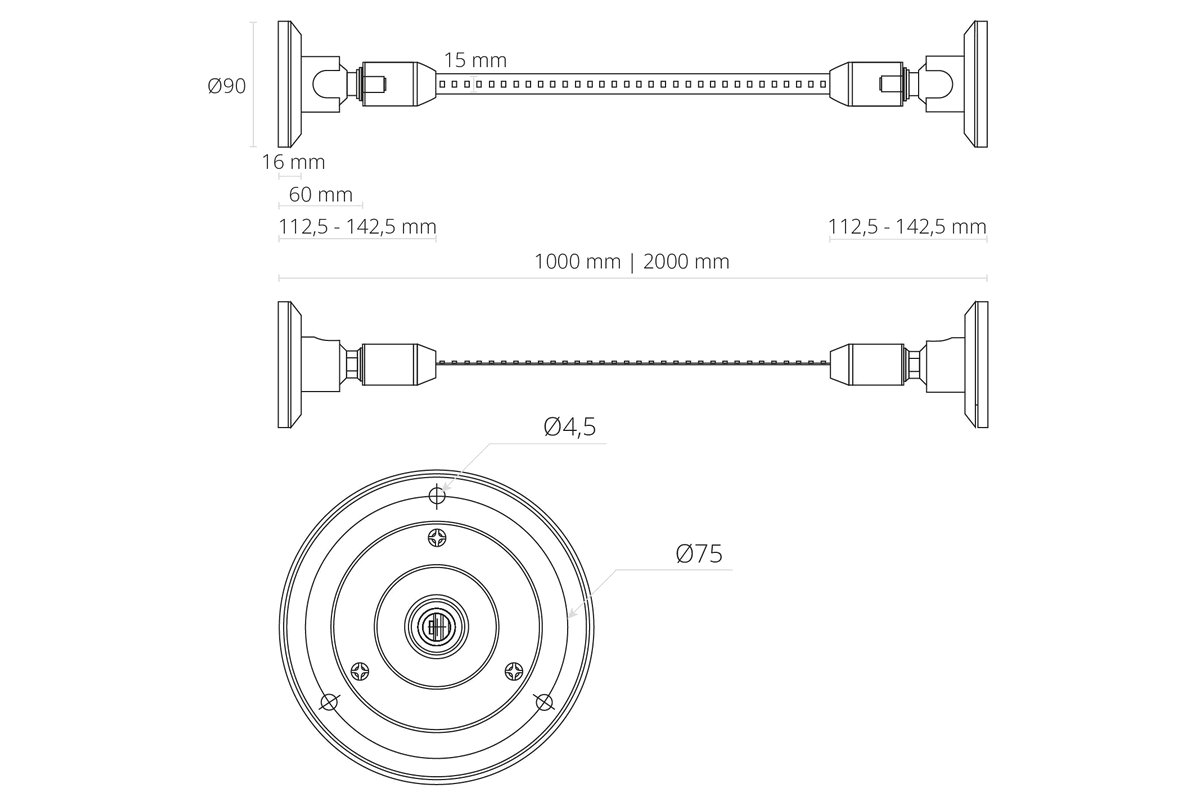 10m LED-Spannsystem | schwarz