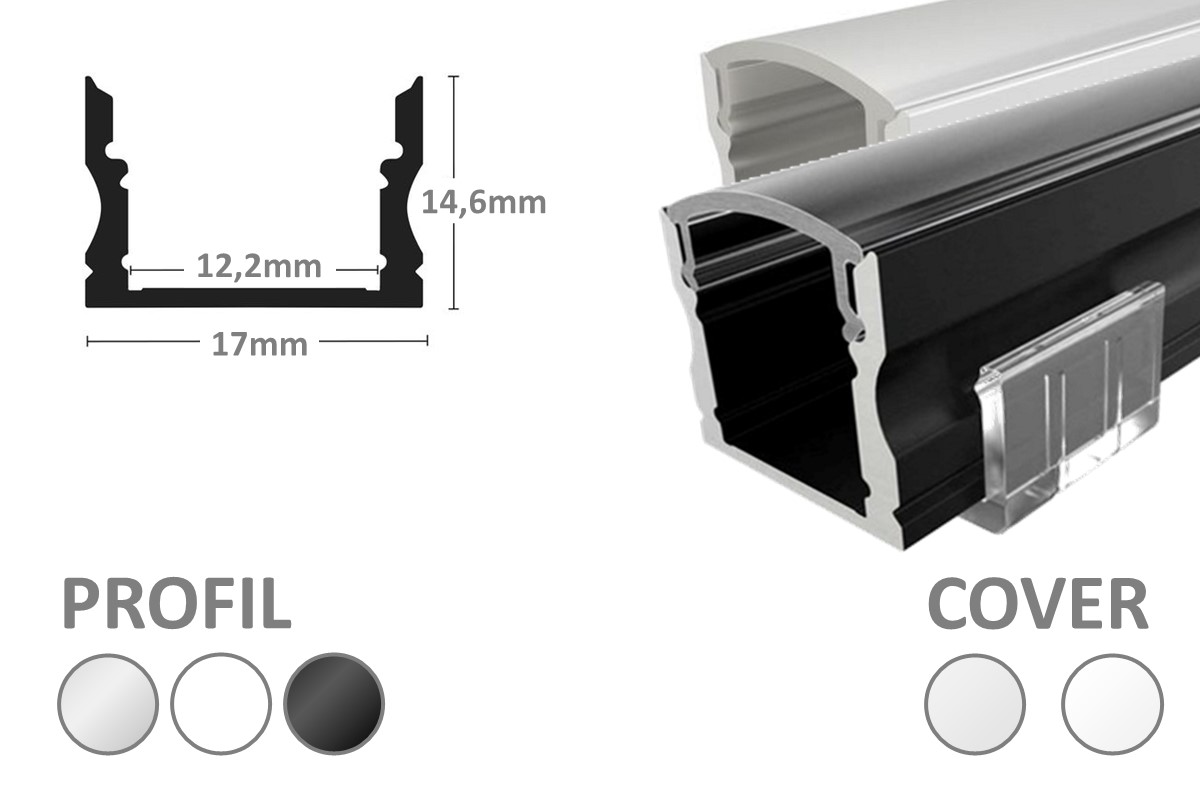 2m LED-Profil D12 2m LED-Profil D12