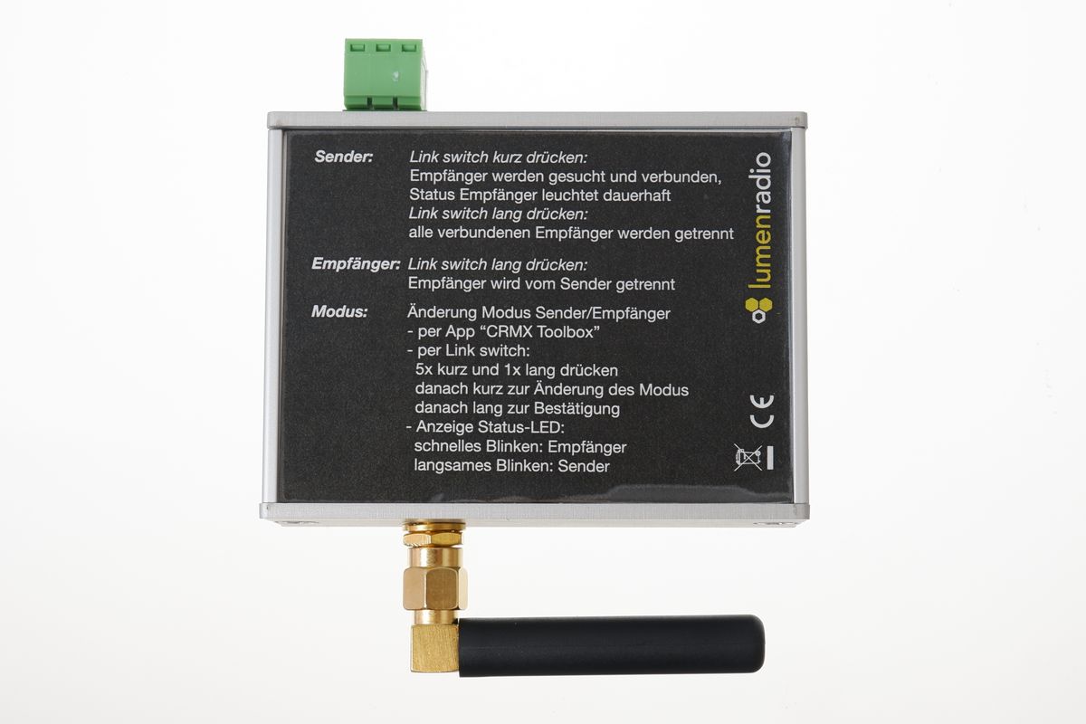 SEDU DMX node 1 - wireless DMX transmitter/receiver (button configuration)