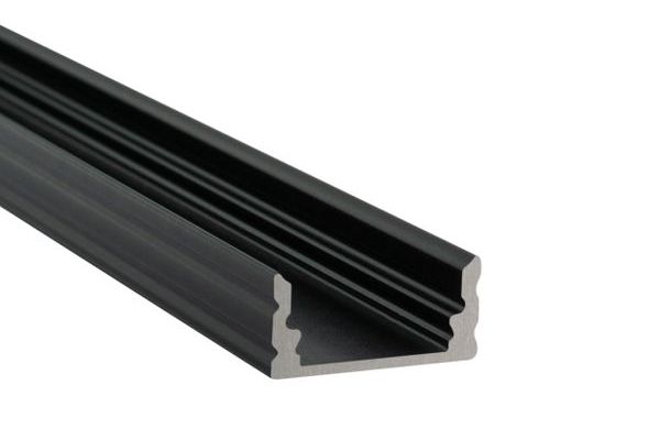 12mm LED profile E12, black, 2m