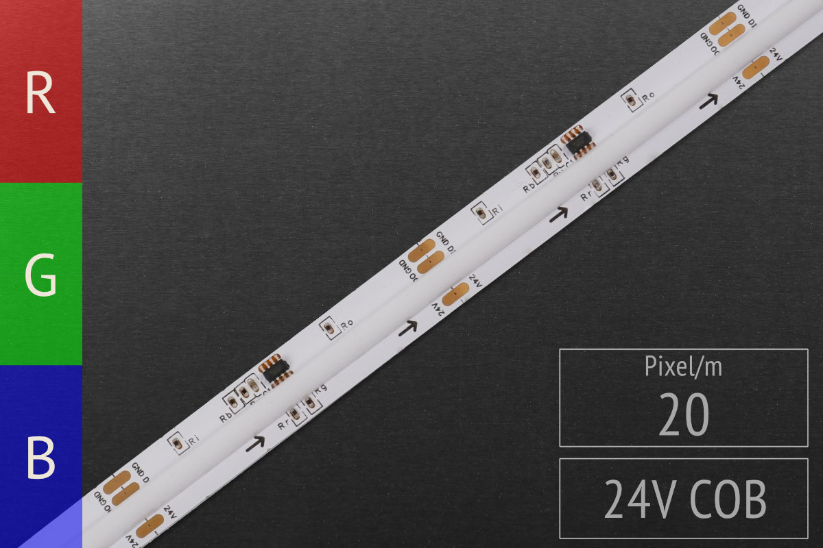 Digital RGB COB-LED-Band WS2811 - 24V - 20 Pixel/m