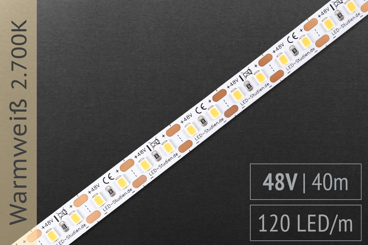 Meter: 48V LED-Streifen LK04-41d-27 Farbtemperatur: 2.700K warm Meter: 48V LED-Streifen LK04-41d-27 Farbtemperatur: 2.700K warm