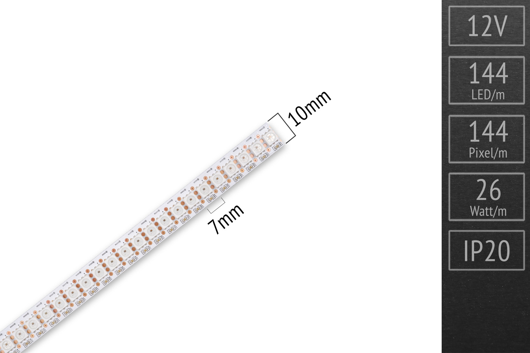 LED tape digital WS2815 - RGB-Pixel - IP20 - 12V