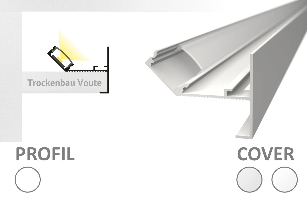 2m LED light cove profile for indirect lighting 2m LED light cove profile for indirect lighting
