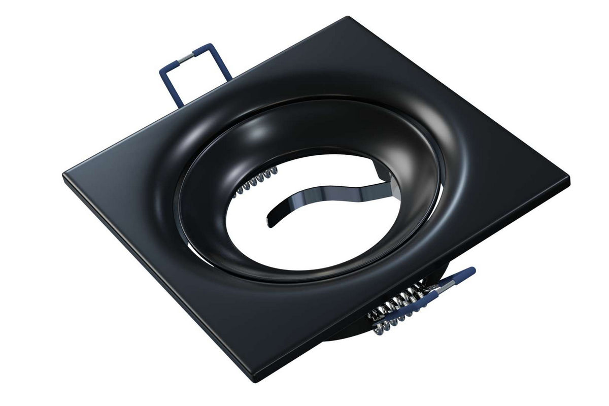 Recessed housing MR16 die-cast aluminium, matt black, square Recessed housing MR16 die-cast aluminium, matt black, square