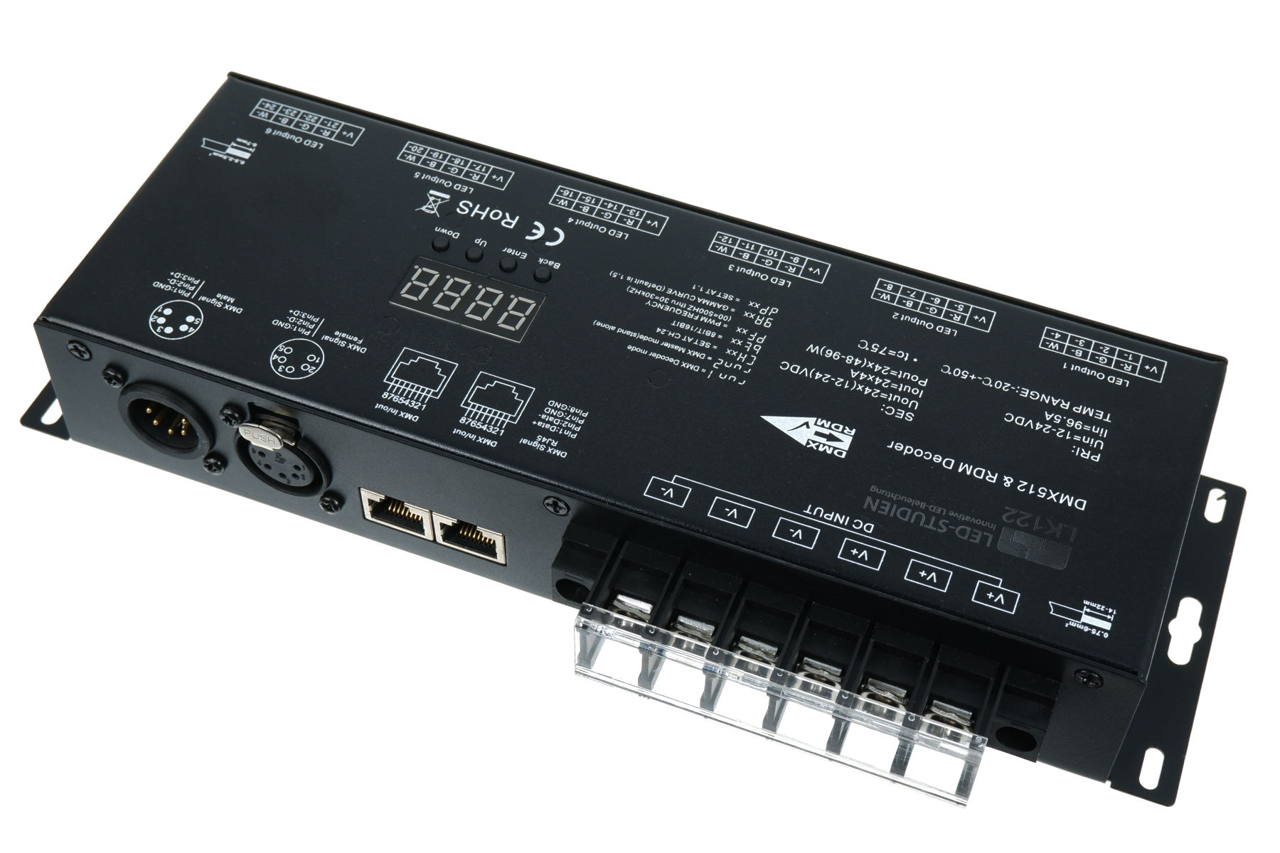 24-Kanal DMX/RDM LED-Controller, 24x4A, 35kHz, 16 Bit