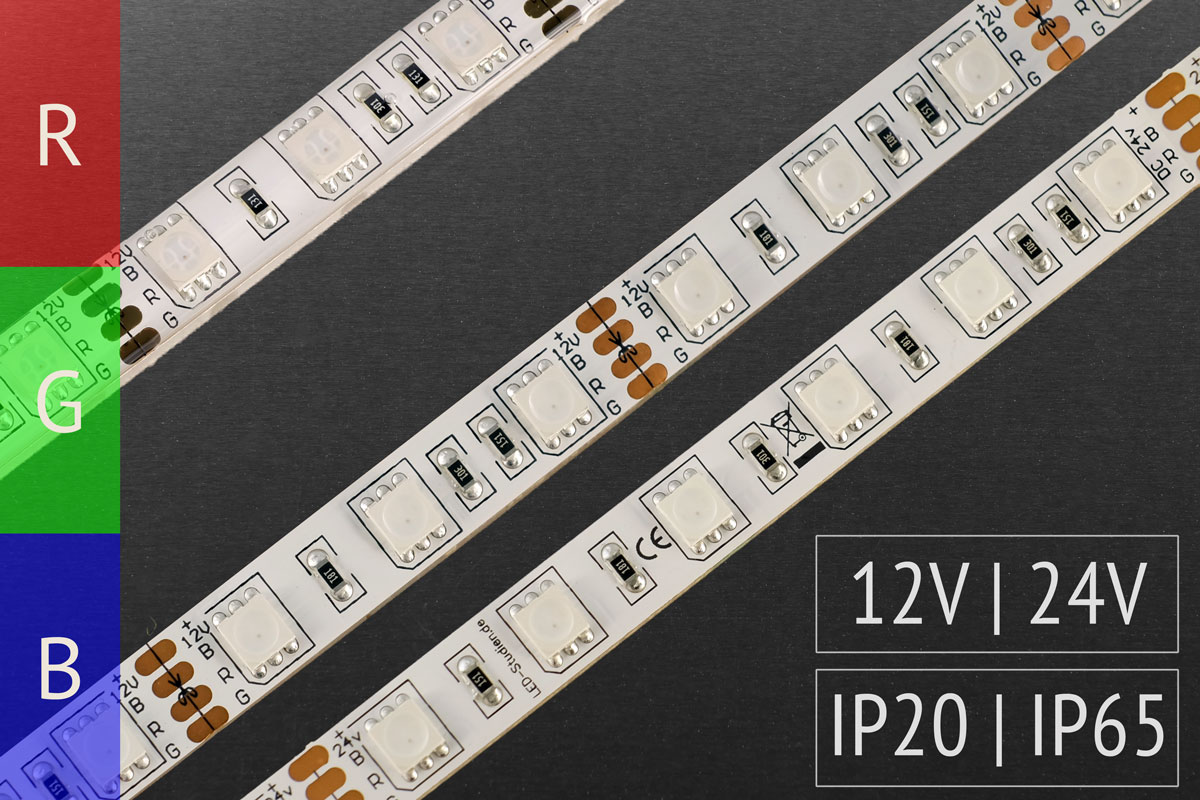 LK04_12V_24Vmas RGB Standard LED-Band: 60 LEDs/m - 14,4 W/m