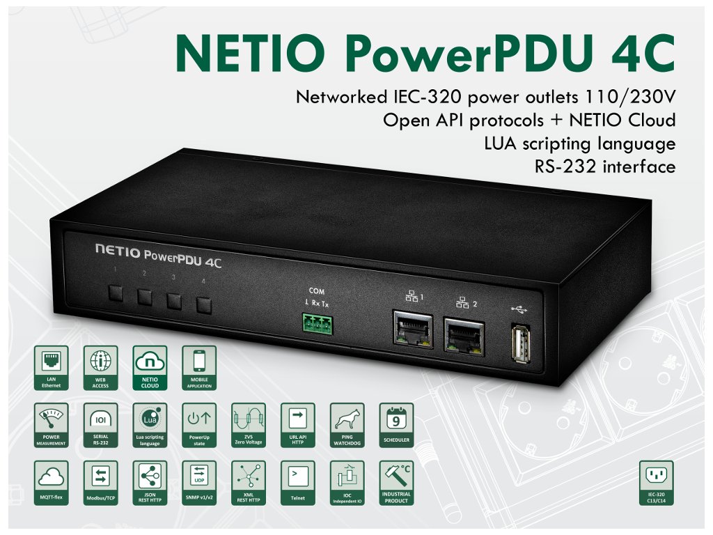 Intelligente NETIO-Steckdosen mit Netzwerkschnittstelle