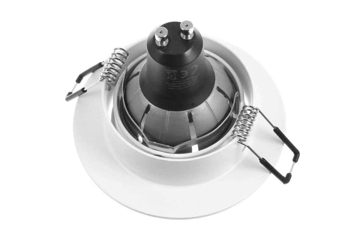 Recessed housing MR16 die-cast aluminium, matt white, round