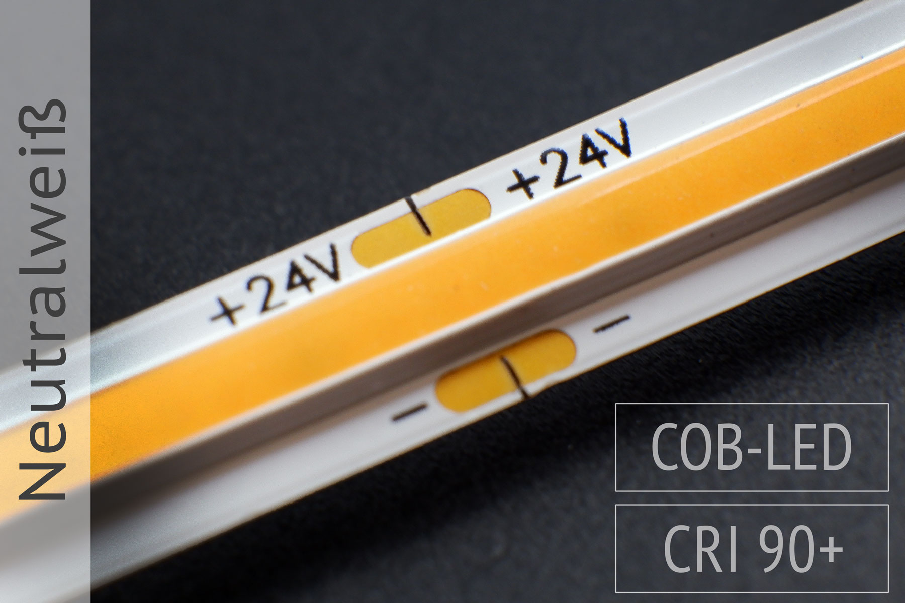 Neuheit: COB LED-Streifen - keine LEDs sichtbar - 1.400 lm/m - 4.000K neutralweiß - IP20 5m-Rolle