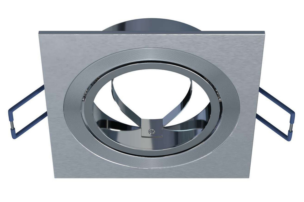 Recessed housing MR16 brushed aluminium, square