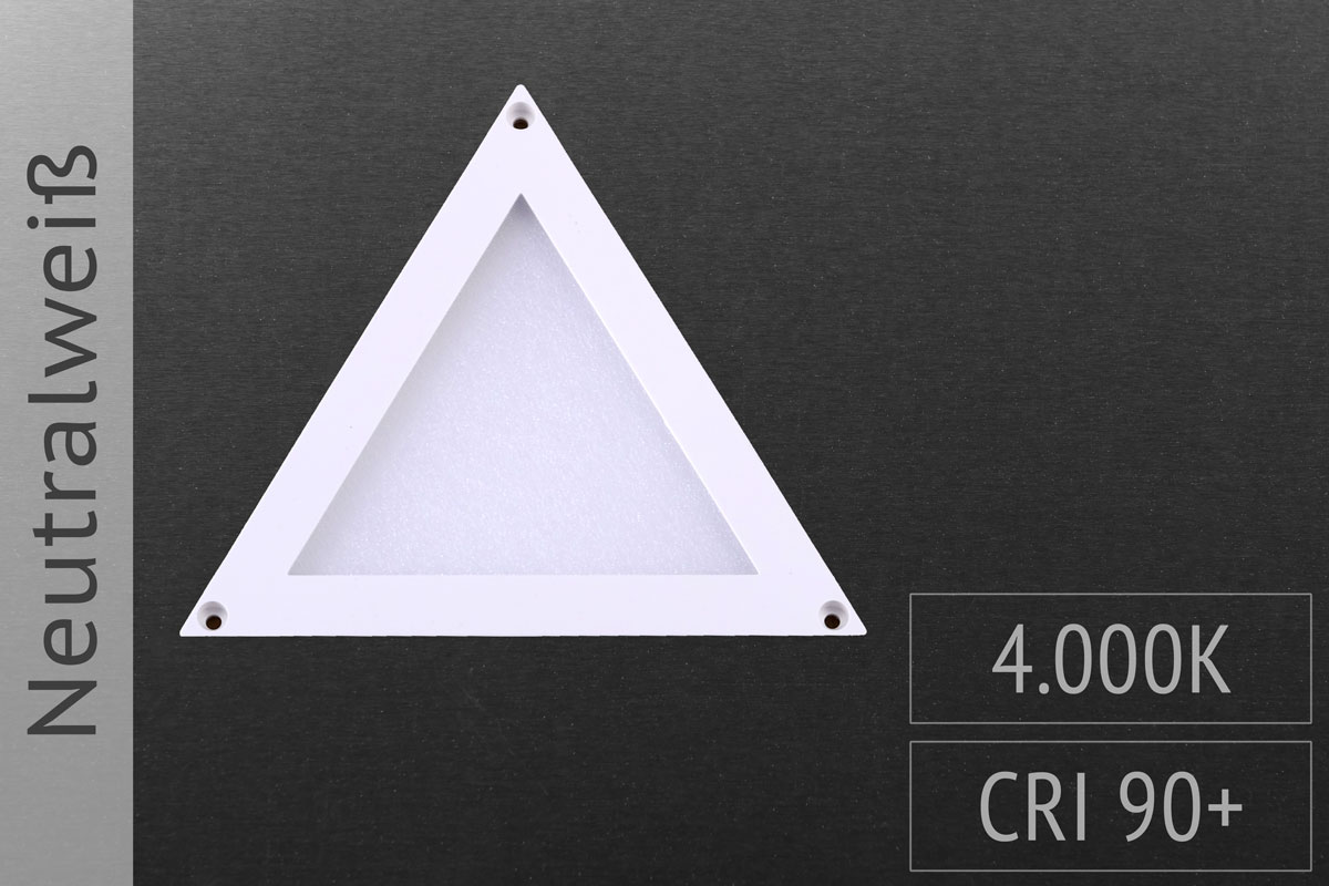 Triangle, 10x10cm, 2W, 100lm, 4,000K neutral white