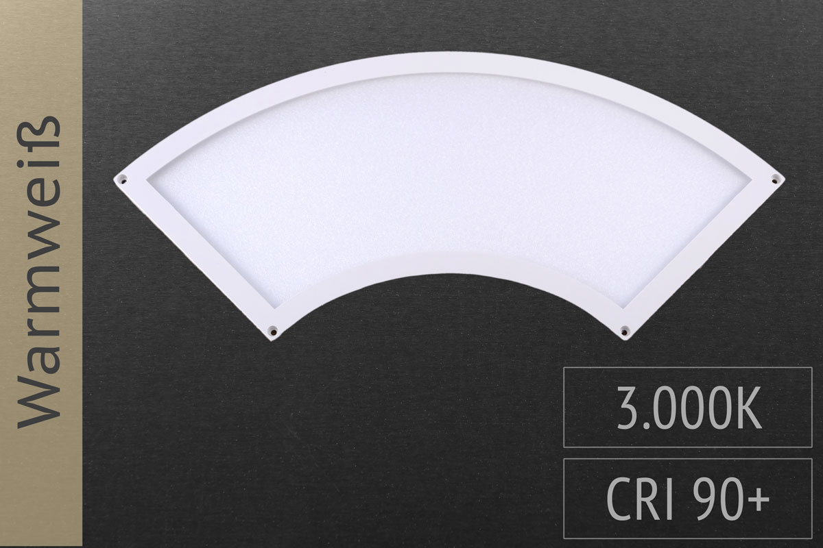 LED panel quarter circle, 28x10cm, 7W, 490lm, 4.000K neutral white