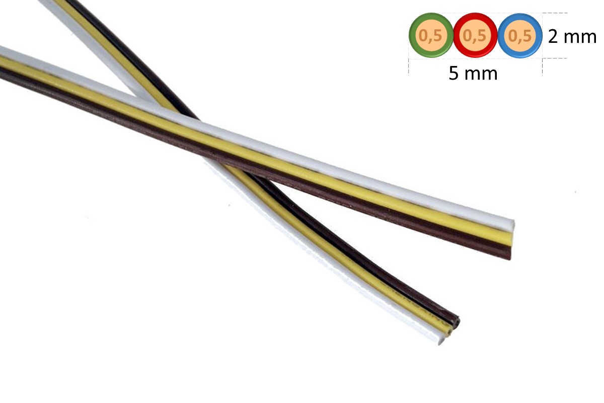 100cm CCT-Anschlusskabel (3x0,5mm² Flachbandkabel) bereits angelötet