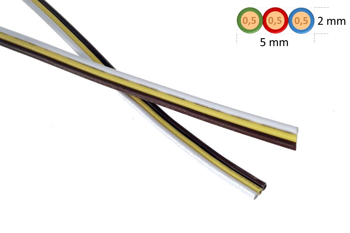 CCT-Anschlusskabel (3x0,5mm² Flachbandkabel) bereits angelötet