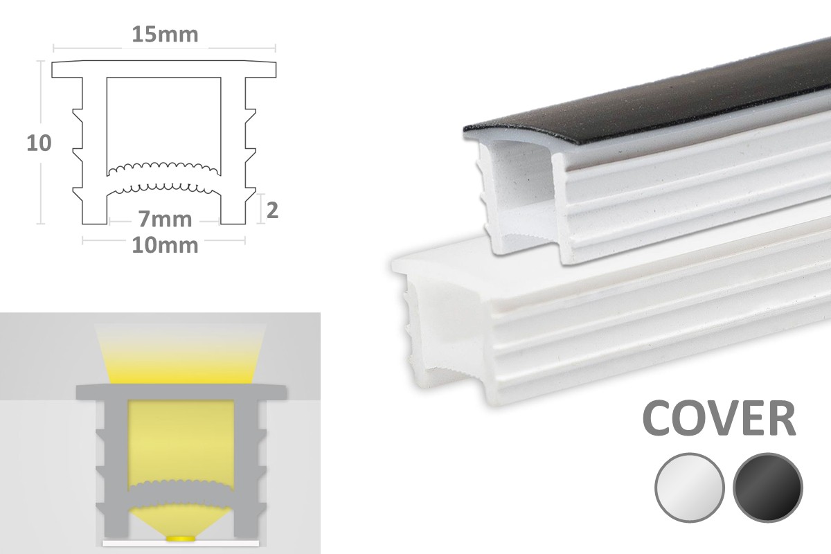 5m Silikon Einbaucover 10x10mm 5m Silikon Einbaucover 10x10mm