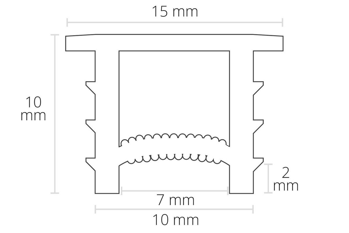 5m Silikon Einbaucover 10x10mm