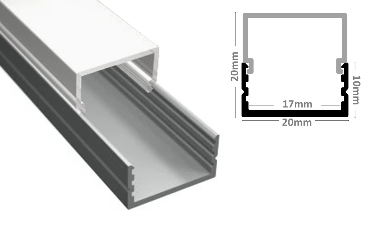 U-Profil SF8 - Muster (Abdeckung: eckig opal)