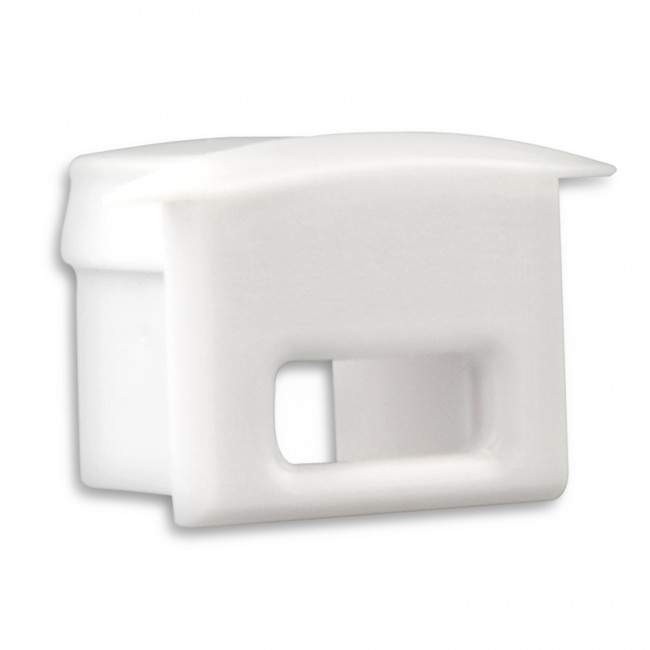 Endkappe e8_weiss_mit_kabeldurchlass Endkappe e8_weiss_mit_kabeldurchlass