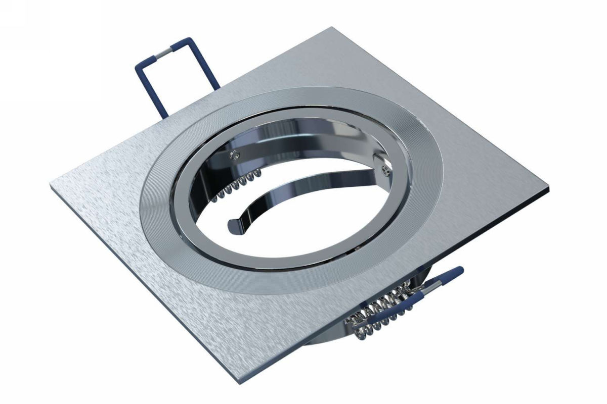 Recessed housing MR16 brushed aluminium, square Recessed housing MR16 brushed aluminium, square