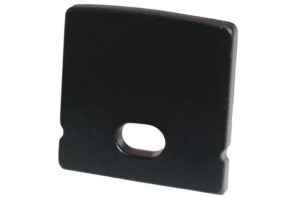 Endkappe EKLP109bl eckig schwarz, Kabeldurchführung