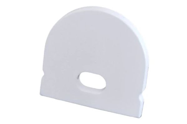 Endkappe EKLP108wl halbrund weiß, Kabeldurchführung