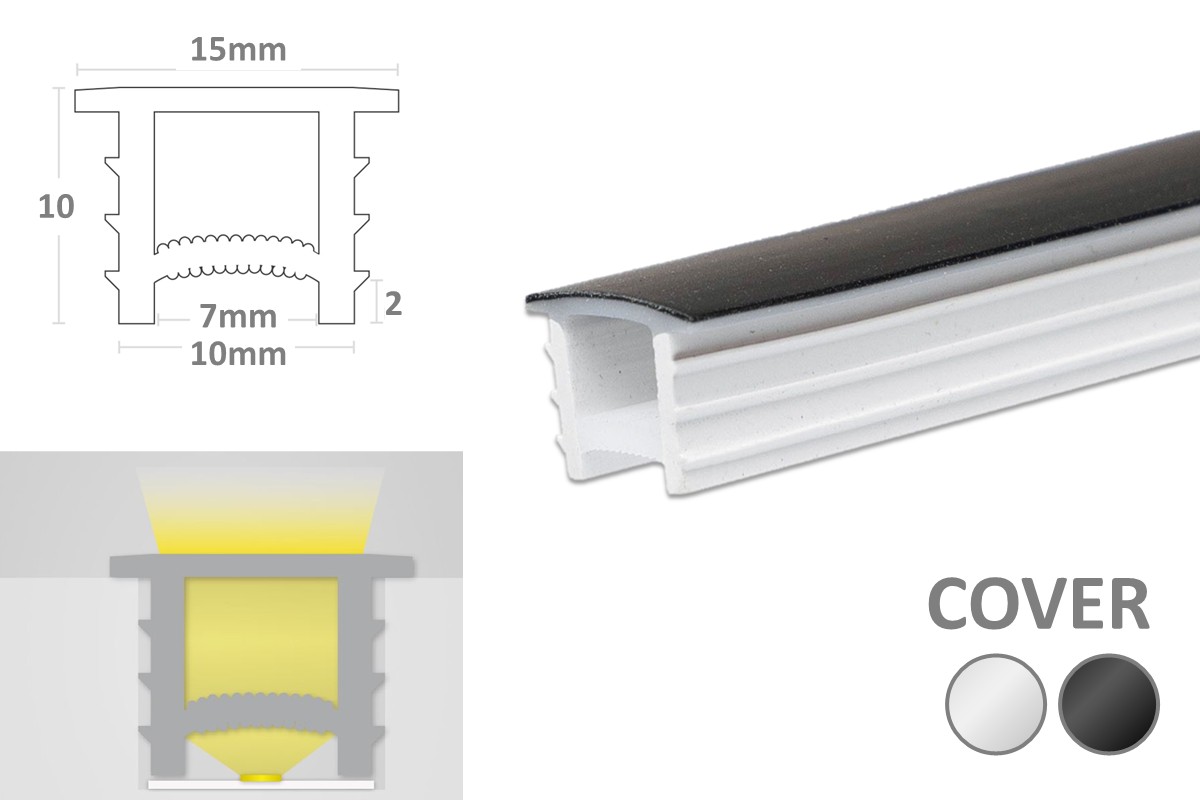 5m Silikon Einbaucover 10x10mm